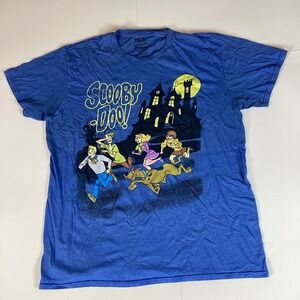 Scooby Doo Mens T Shirt Size L Large Crew Neck Short Sleeve Blue Pullover Soft